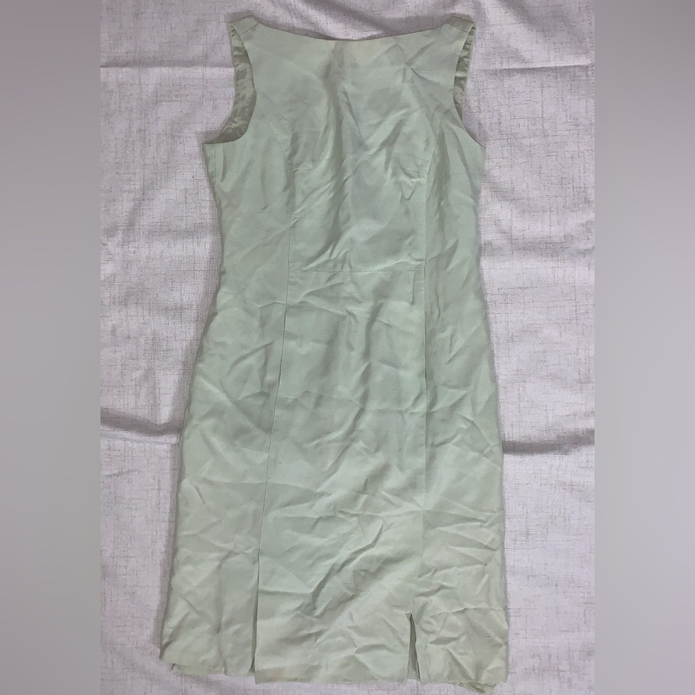 Silk Minty Green Worth Petite Vintage Mini/midi Dress with mini pockets (Size 4)